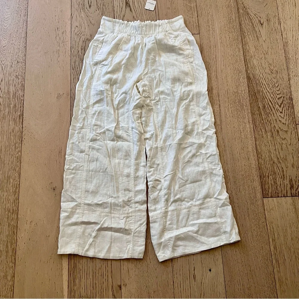 Free People Days End Linen Pants - white - Picture 3 of 4
